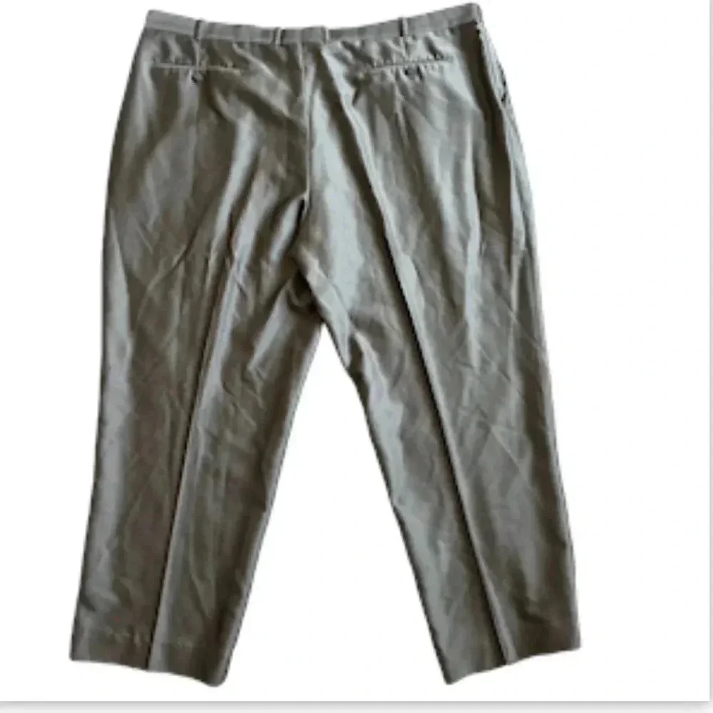 VTG PHAT FARM Premium Dress Pants Mens 51R Slacks Gray Silver Satin Pleat Cuff